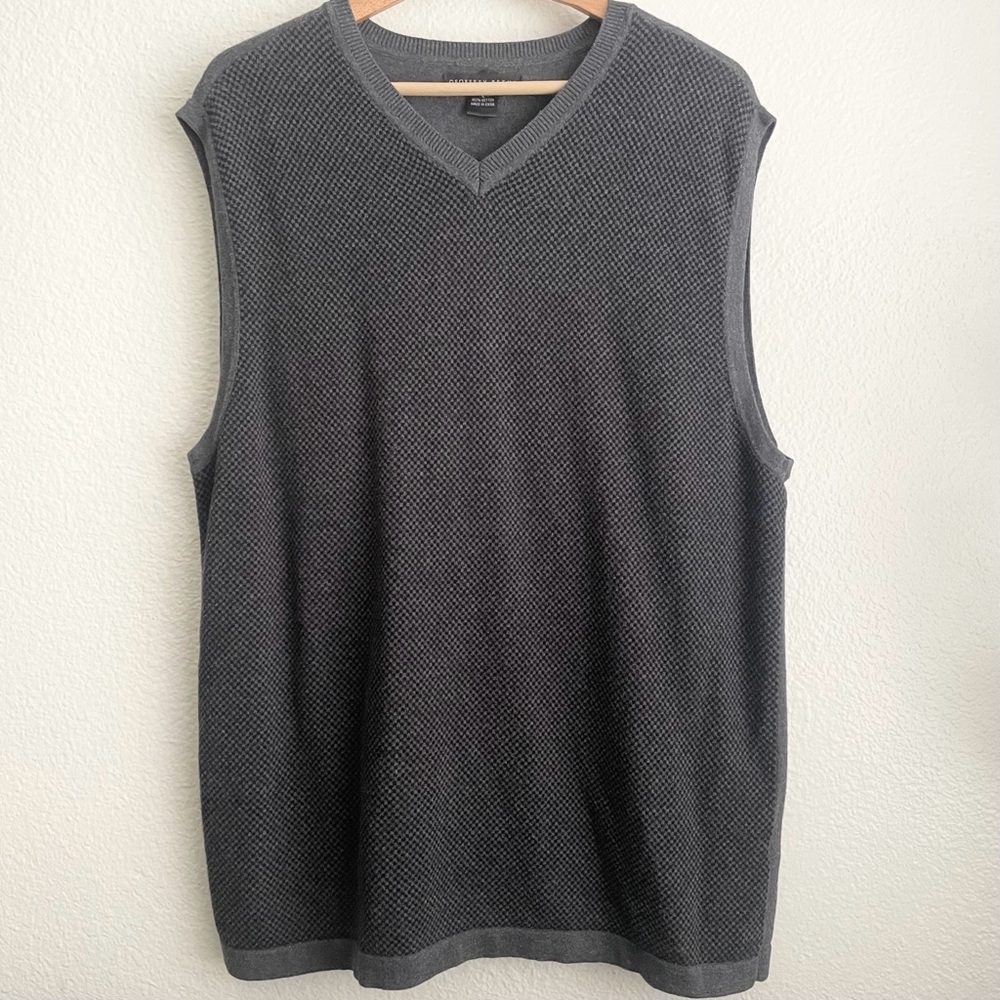 Geoffrey Beene Sweater Grandpa Vest Men’s Size L Grey
